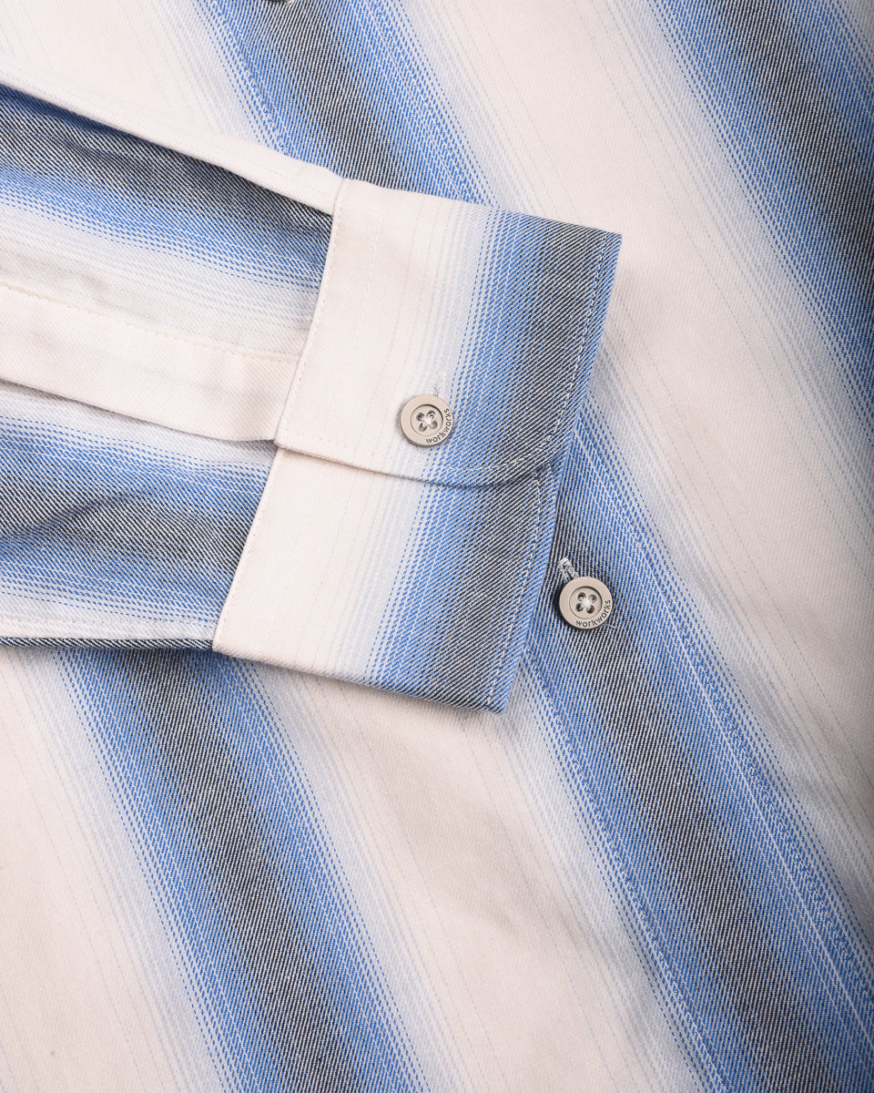 WORK WORKS WOMENS PLEATED WORK SHIRT - BLUE CHECK
