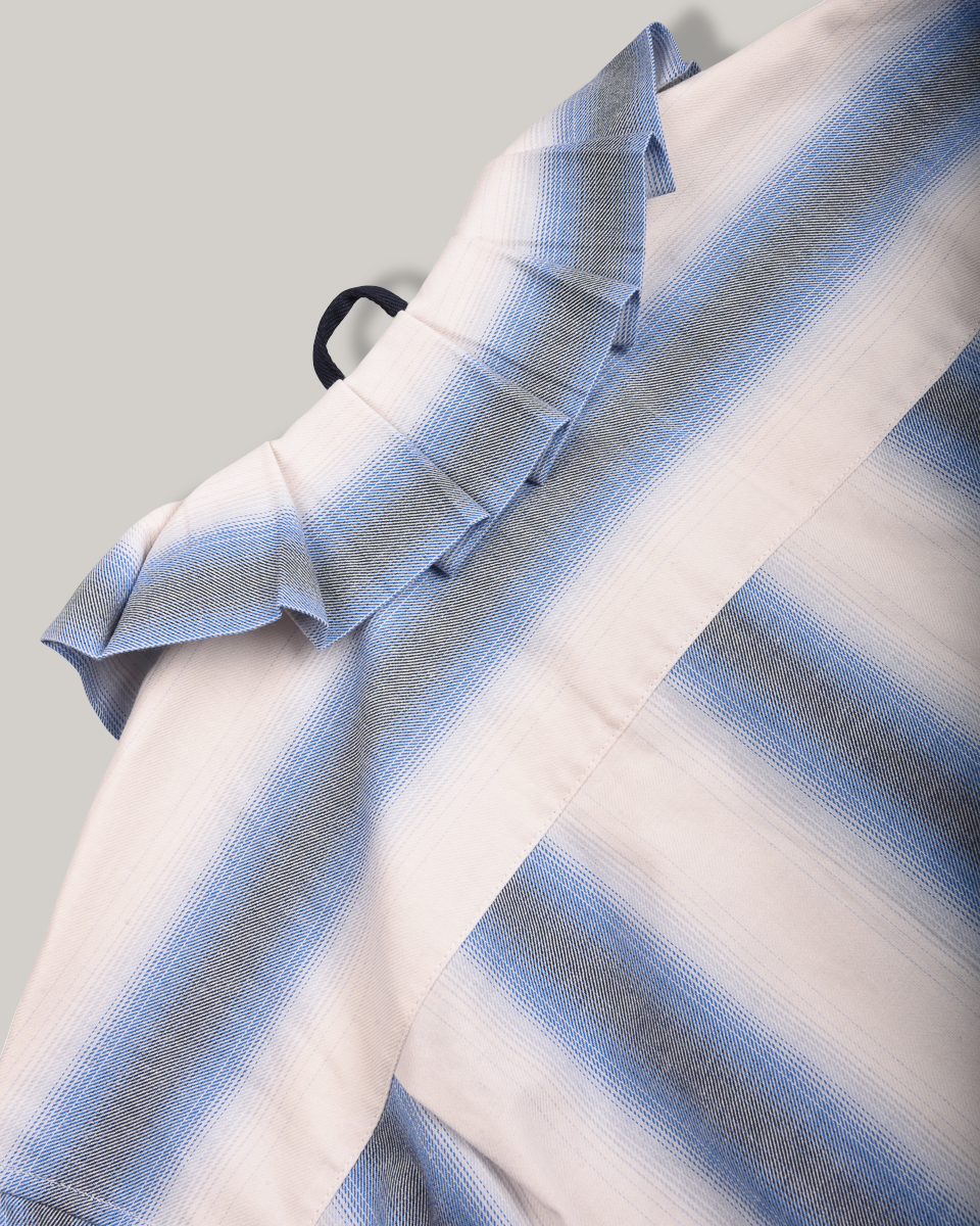 WORK WORKS WOMENS PLEATED WORK SHIRT - BLUE CHECK