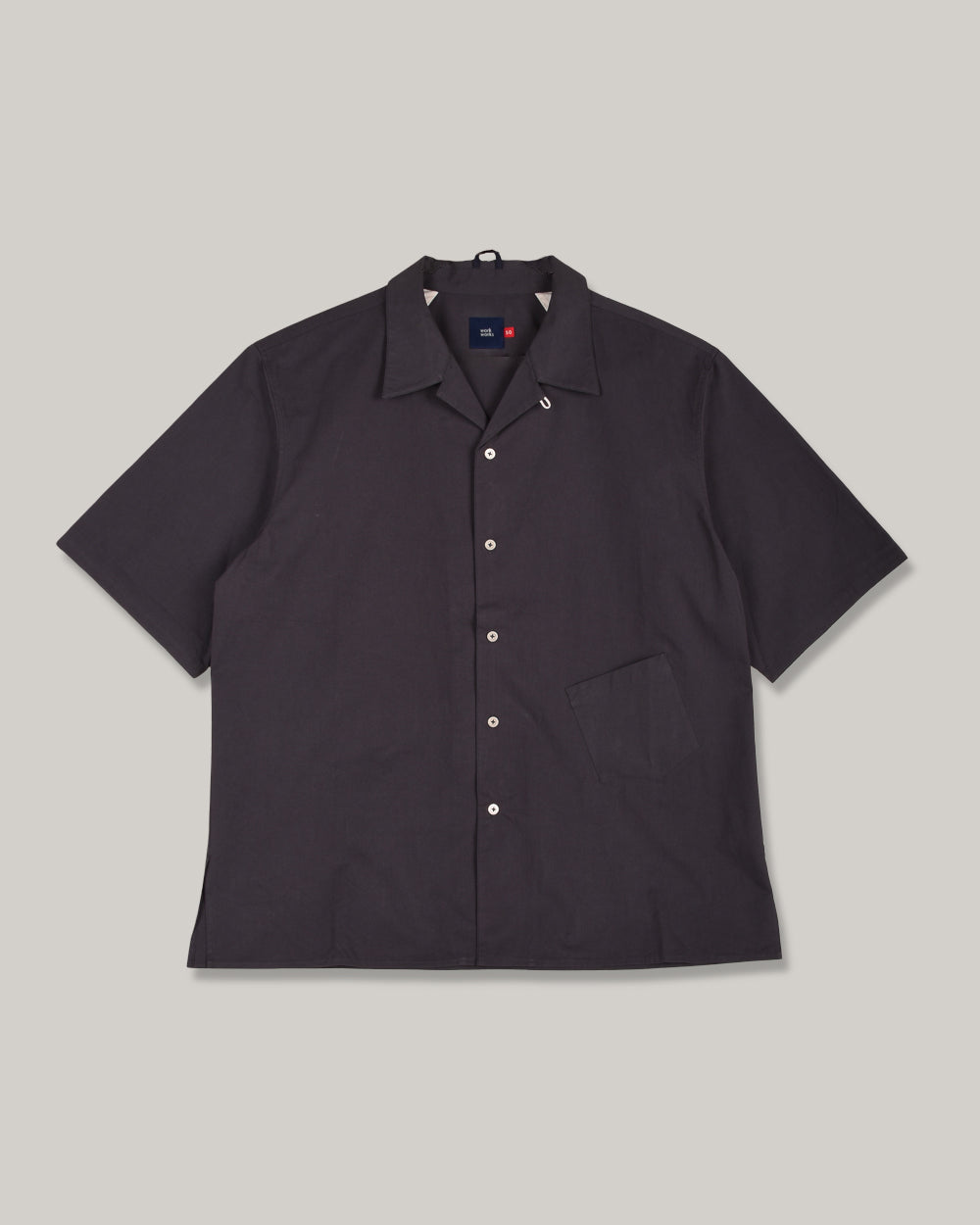 WORK WORKS MENS PATCH POCKET HAVANA SHIRT - PALE NAVY