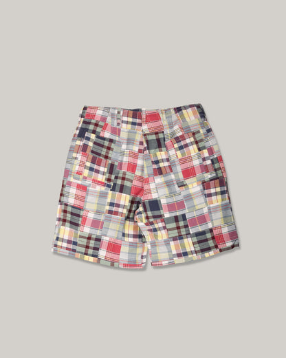 SUGAR CANE MADRAS SHORTS PATCHWORK CHECK - GREEN