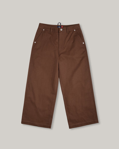 WORK WORKS WOMENS ANKLE LENGTH TROUSERS - BROWN