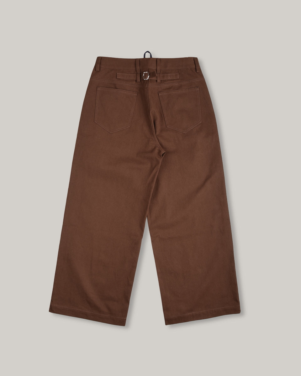 WORK WORKS WOMENS ANKLE LENGTH TROUSERS - BROWN