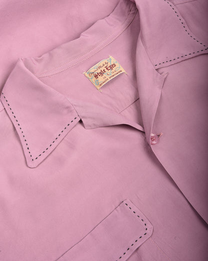 STYLE EYES SADDLE STITCH L/S RAYON BOWLING SHIRT - PURPLE