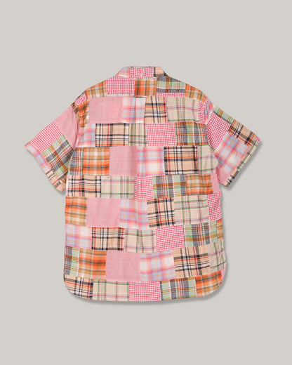 SUGAR CANE INDIA MADRAS PATCHWORK BUTTON SHIRT - PINK