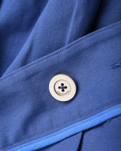 WORK WORKS WOMENS PLEATED SKIRT - BLUE TWILL