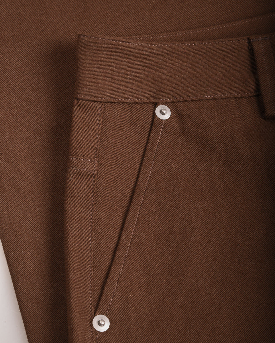 WORK WORKS WOMENS ANKLE LENGTH TROUSERS - BROWN