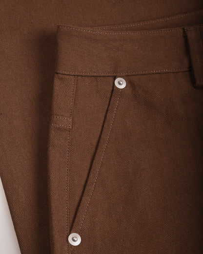 WORK WORKS WOMENS ANKLE LENGTH TROUSERS - BROWN