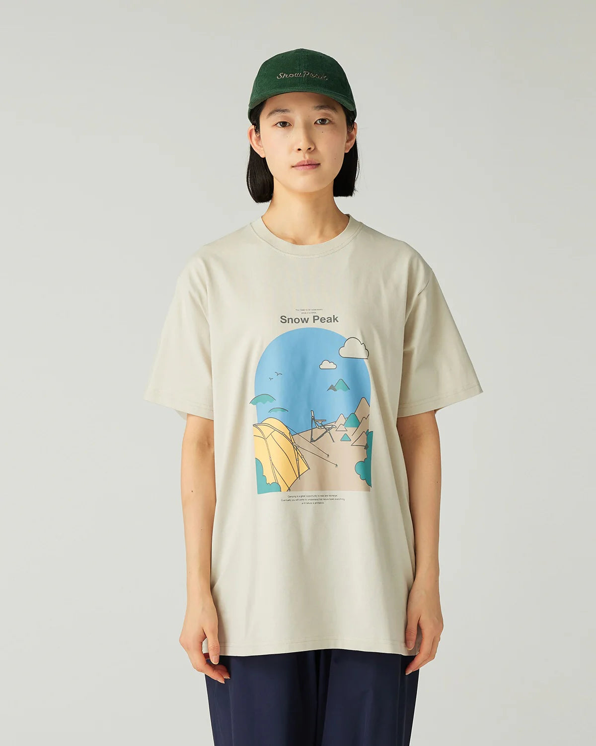 SNOW PEAK CAMPING GRAPHIC T-SHIRT - IVORY