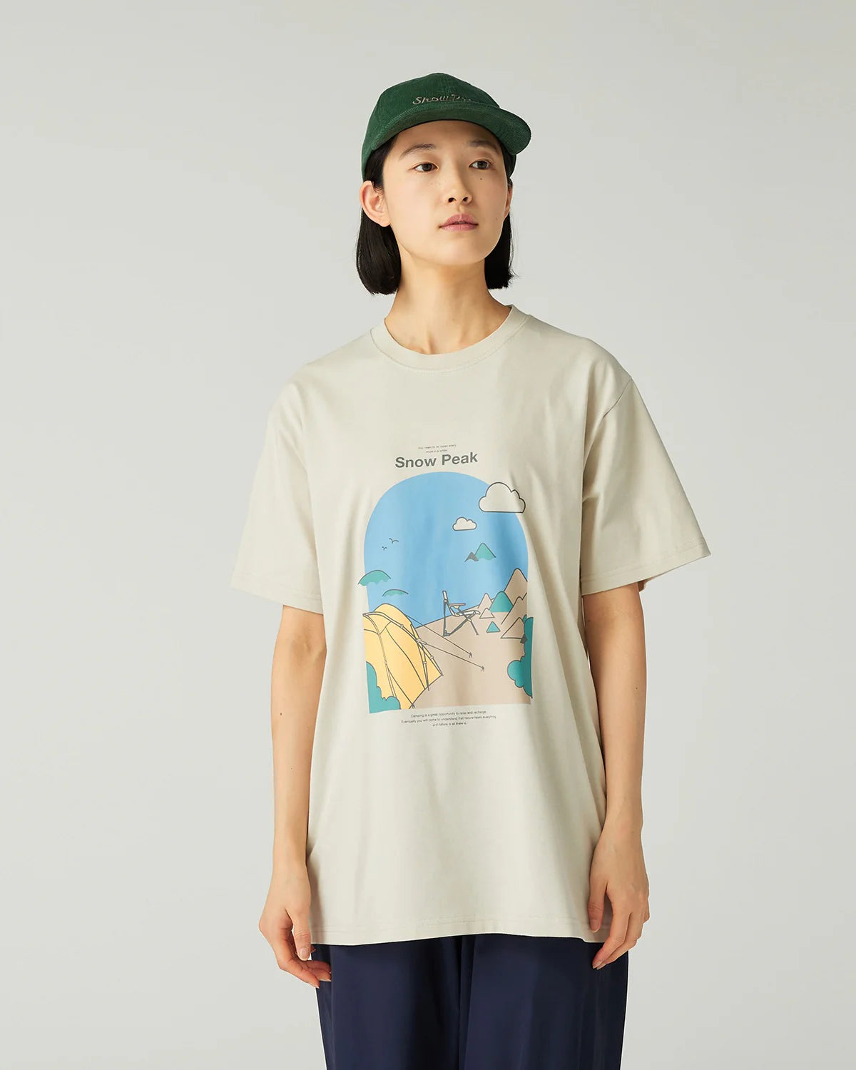 SNOW PEAK CAMPING GRAPHIC T-SHIRT - IVORY