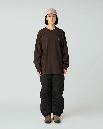 SNOW PEAK LIVING WITH NATURE L/S T-SHIRT - DARK BROWN