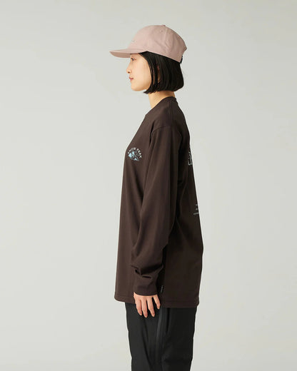 SNOW PEAK LIVING WITH NATURE L/S T-SHIRT - DARK BROWN