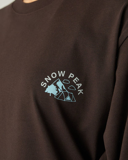 SNOW PEAK LIVING WITH NATURE L/S T-SHIRT - DARK BROWN