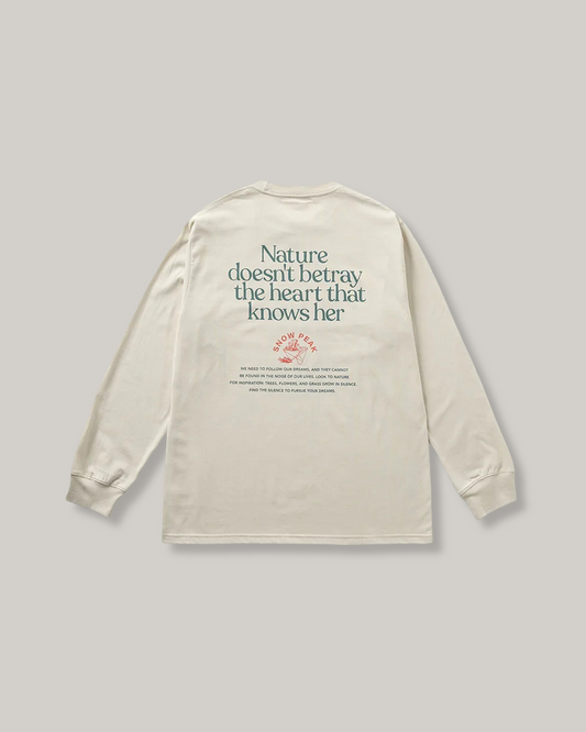 SNOW PEAK LIVING WITH NATURE L/S T-SHIRT - IVORY