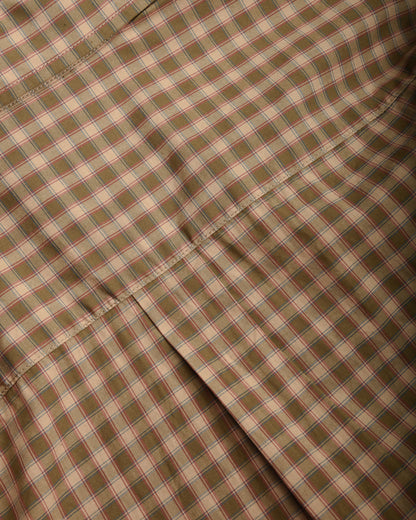 TS(S) SMALL PLAID ORGANIC COTTON BAGGY FIT SHIRT - KHAKI