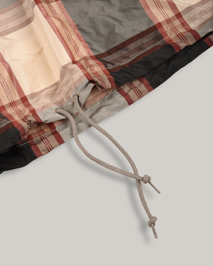 TS(S) LARGE PLAID HEM STRING PULLOVER PARKA - BEIGE