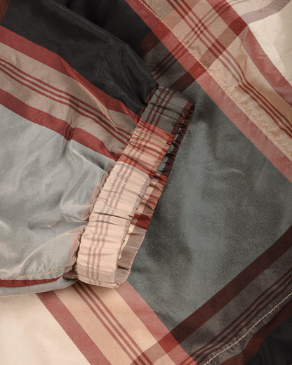 TS(S) LARGE PLAID HEM STRING PULLOVER PARKA - BEIGE