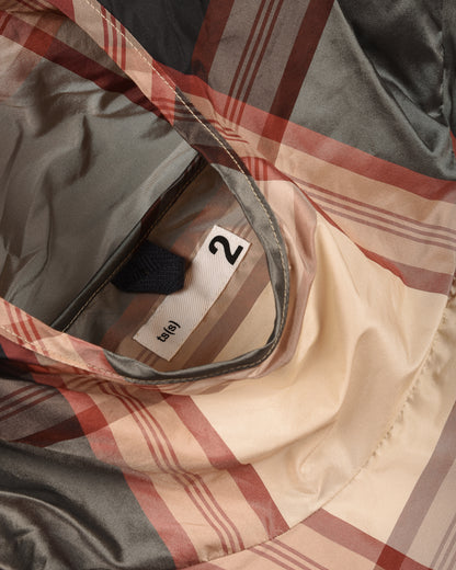 TS(S) LARGE PLAID HEM STRING PULLOVER PARKA - BEIGE