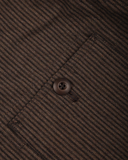 TS(S) SEERSUCKER STRIPE COVERALL JACKET - BROWN