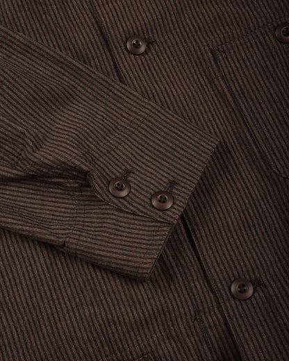 TS(S) SEERSUCKER STRIPE COVERALL JACKET - BROWN