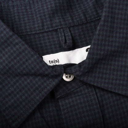 TS(S) BRUSHED PLAID BAGGY FIT SHIRT - NAVY