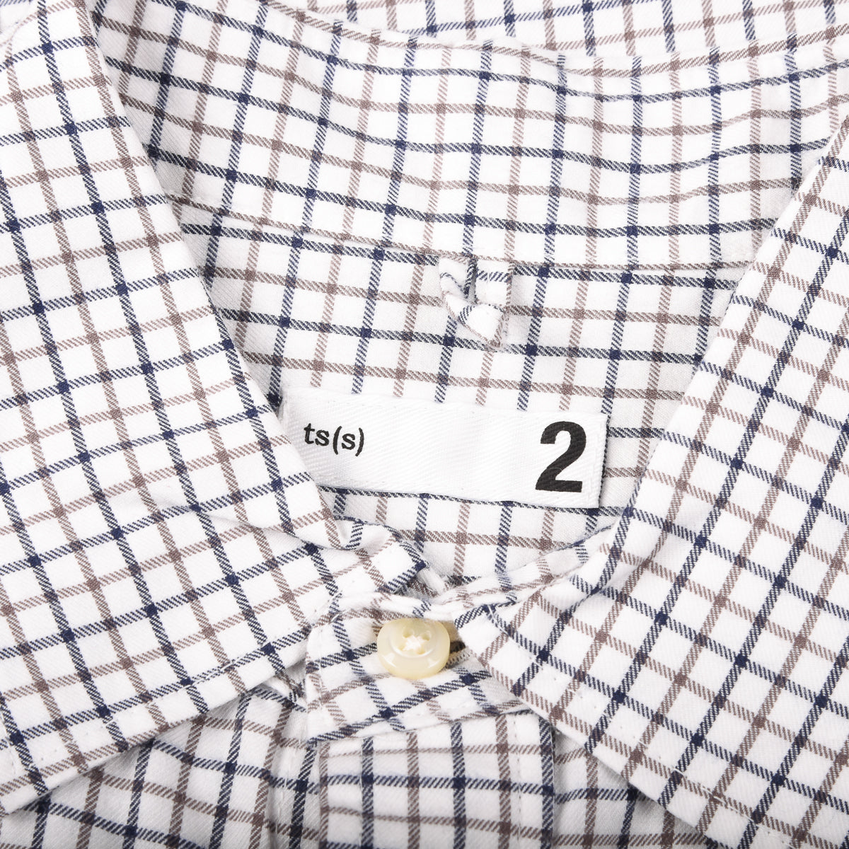 TS(S) BRUSHED PLAID BAGGY FIT SHIRT - WHITE