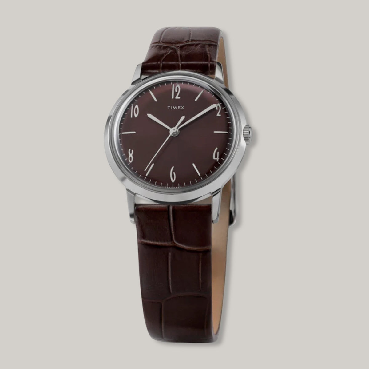 TIMEX MARLIN ® HAND-WOUND 34MM LEATHER STRAP WATCH  - BROWN