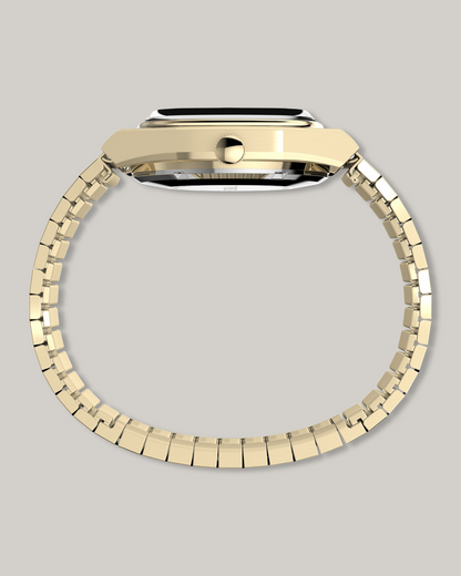 TIMEX® AUTOMATIC 1983 E LINE REISSUE 34MM GOLD-TONE EXPANSION BAND WATCH