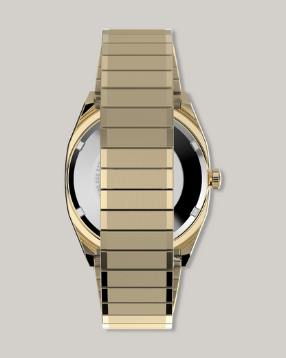 TIMEX® AUTOMATIC 1983 E LINE REISSUE 34MM GOLD-TONE EXPANSION BAND WATCH