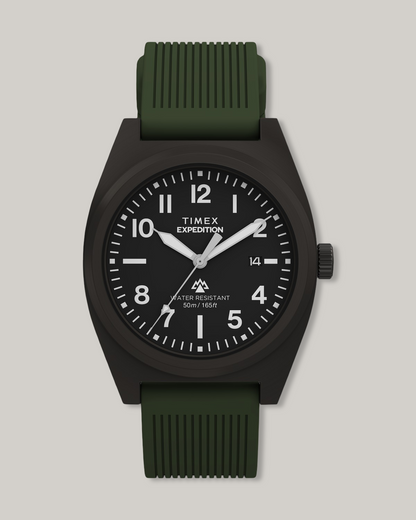 TIMEX EXPEDITION® CAPSTONE 39MM SILICONE STRAP WATCH - GREEN/ BLACK