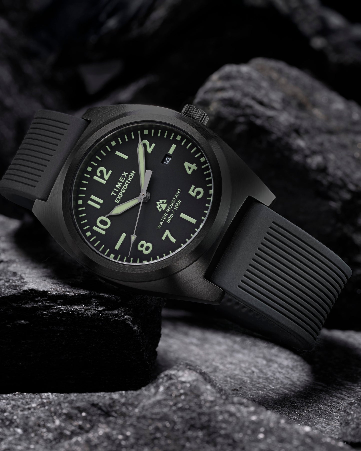 TIMEX EXPEDITION® CAPSTONE 39MM SILICONE STRAP WATCH - BLACK/ BLACK