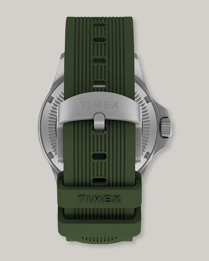 TIMEX EXPEDITION® FIELD POST SOLAR 41MM SILICONE STRAP WATCH - GREEN/ BLACK