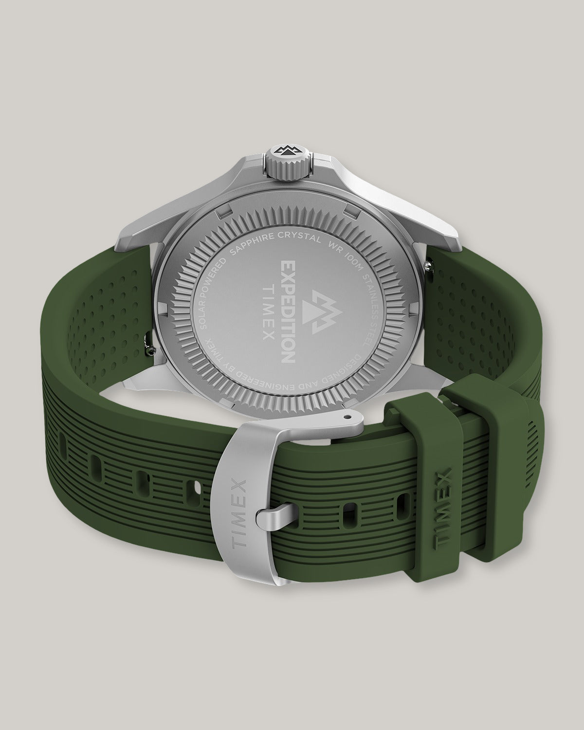 TIMEX EXPEDITION® FIELD POST SOLAR 41MM SILICONE STRAP WATCH - GREEN/ BLACK
