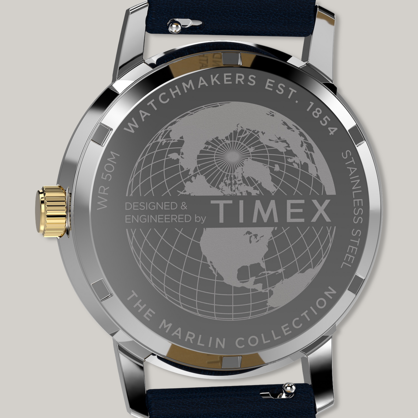 TIMEX MARLIN® QUARTZ GMT 40MM LEATHER STRAP WATCH - BLUE DIAL