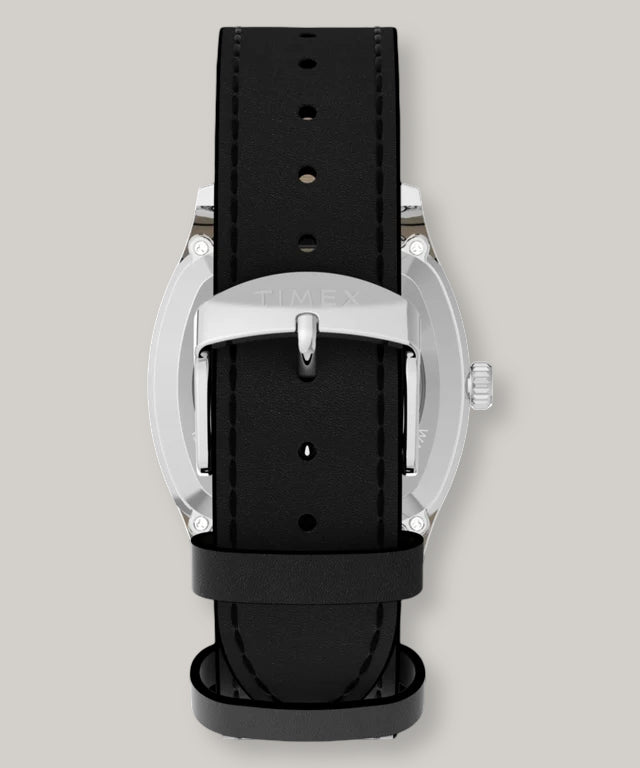 TIMEX MARLIN CHATHAM AUTOMATIC 36MM - SILVER - BLACK LEATHER STRAP