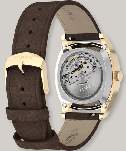 TIMEX MARLIN CHATHAM AUTOMATIC 36MM - GOLD - BROWN LEATHER STRAP