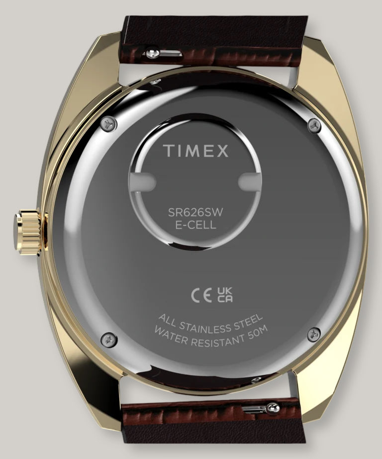 TIMEX 1978 DAY DATE FUMÉ 37MM - BROWN CROC LEATHER STRAP