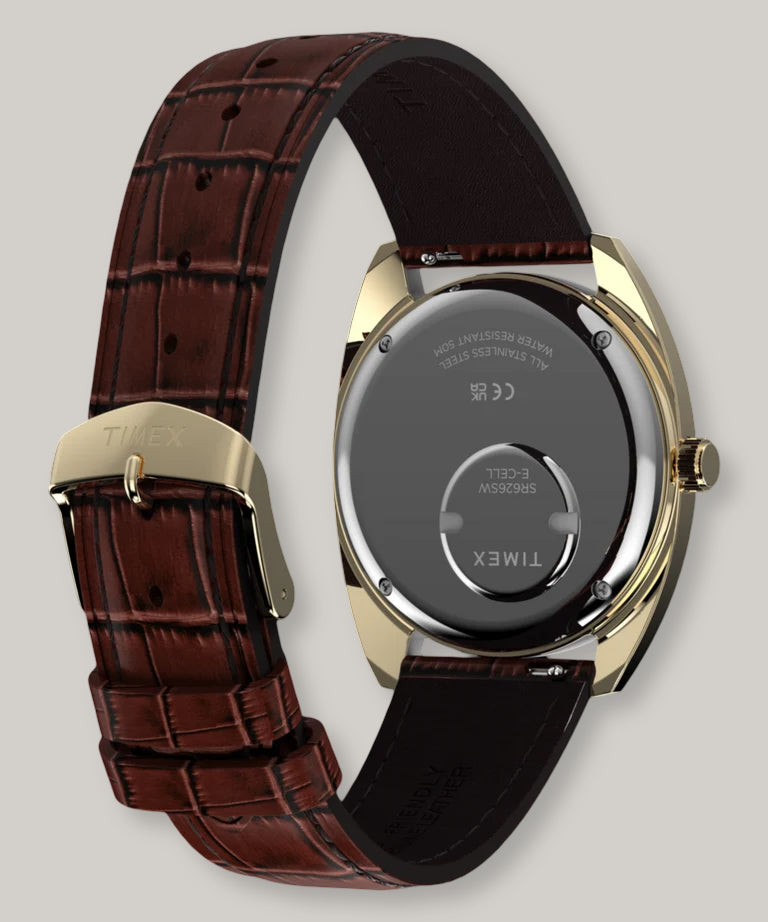 TIMEX 1978 DAY DATE FUMÉ 37MM - BROWN CROC LEATHER STRAP