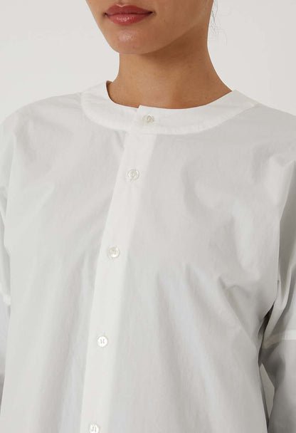 BLUE BLUE JAPAN WOMEN'S TYPEWRITER BACK GATHERED SHIRT - WHITE