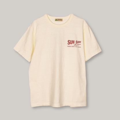 SUN SURF - 'ALOHA WEEK' TEE - NATURAL