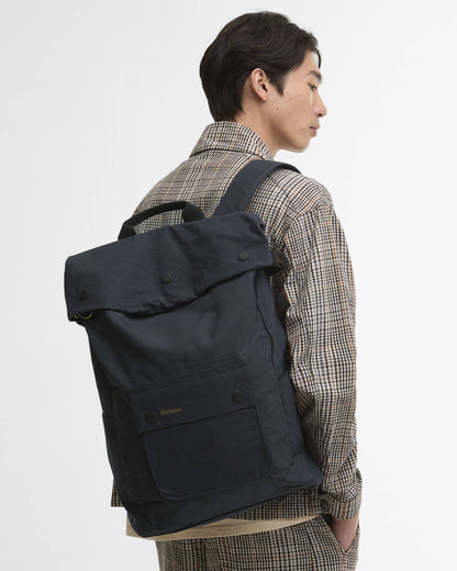 BARBOUR TRANSPORT FOLDOVER BACKPACK - NAVY