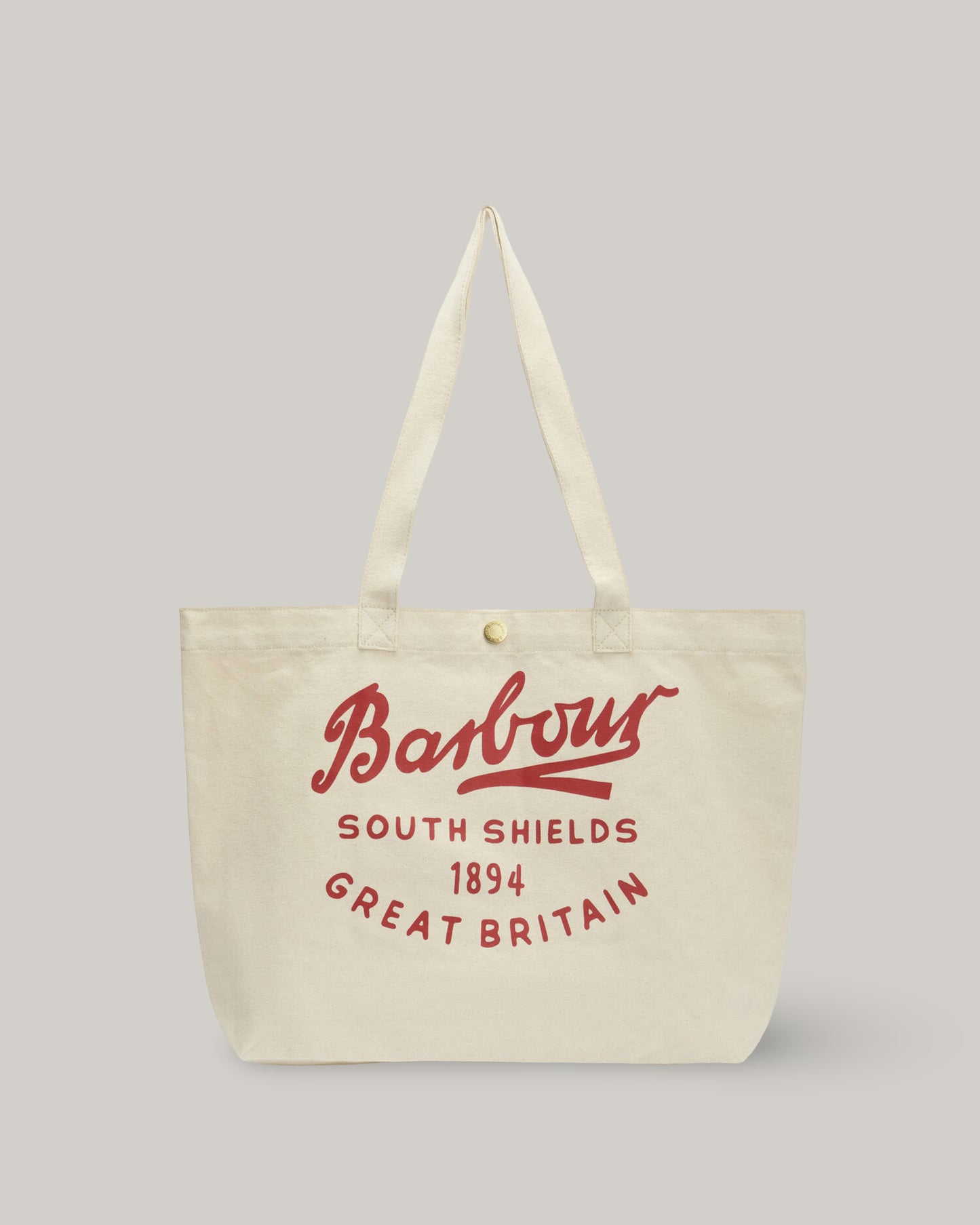 BARBOUR SCRIPT TOTE BAG - RED LOGO