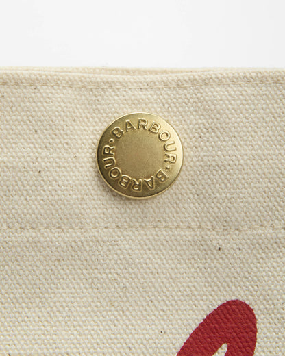 BARBOUR SCRIPT TOTE BAG - RED LOGO