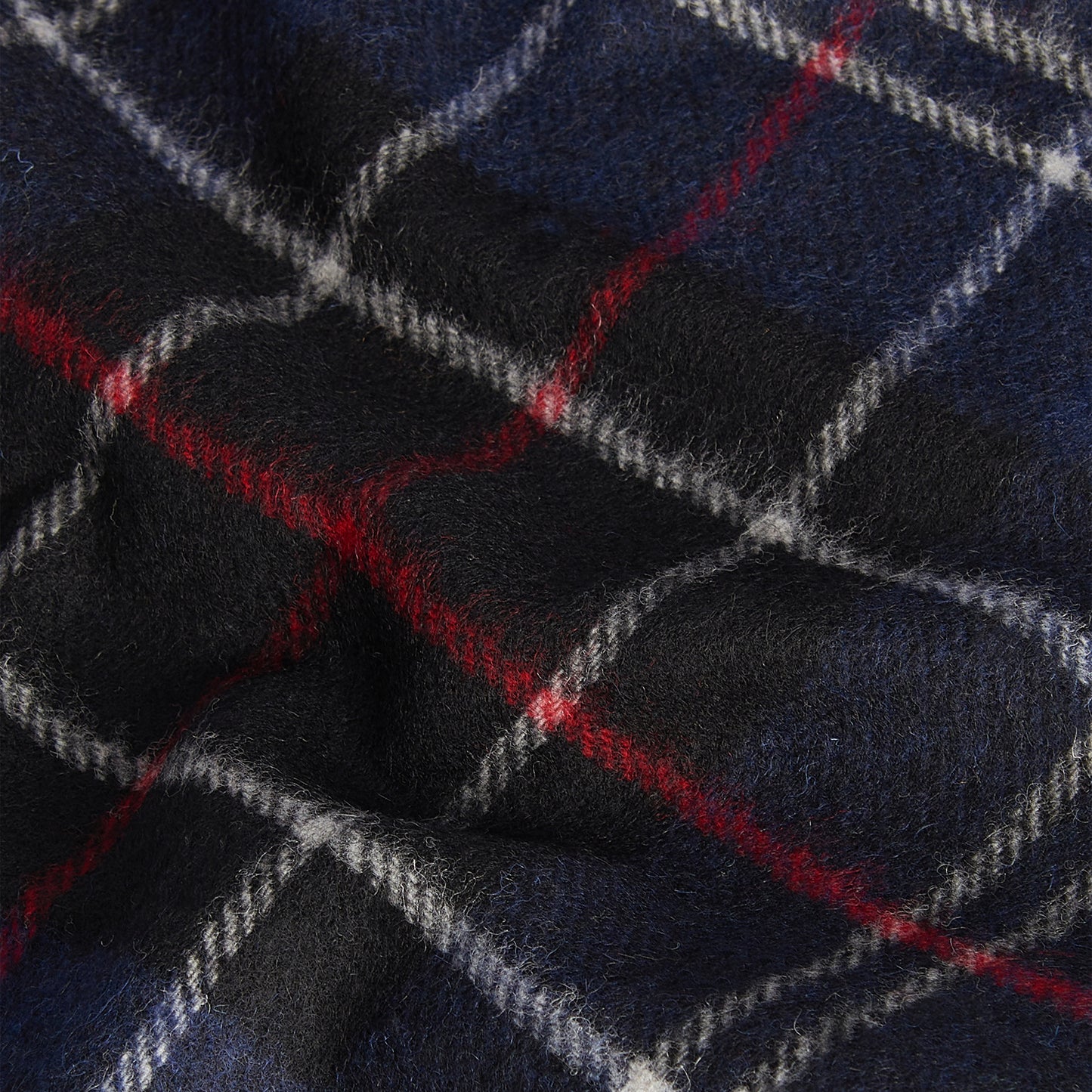 BARBOUR TARTAN LAMBSWOOL SCARF - NAVY/ RED