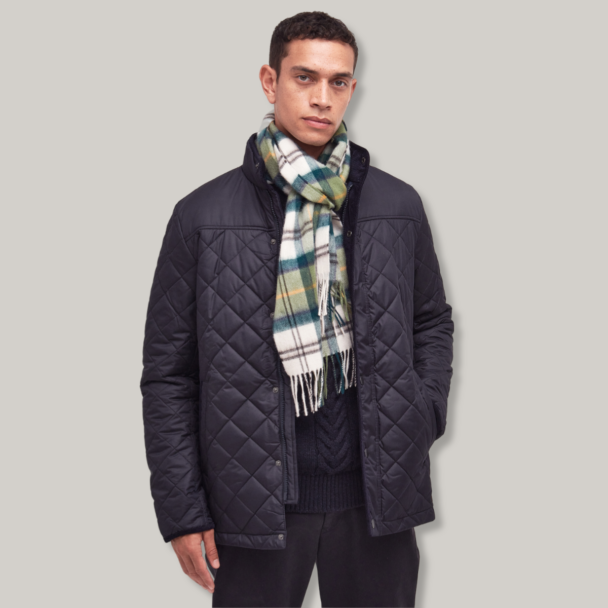 BARBOUR WOOL/ CASHMERE SCARF - ANCIENT