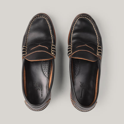 USED RANCOURT & CO. BEEFROLL PENNY LOAFER - BLACK CHROMEXCEL