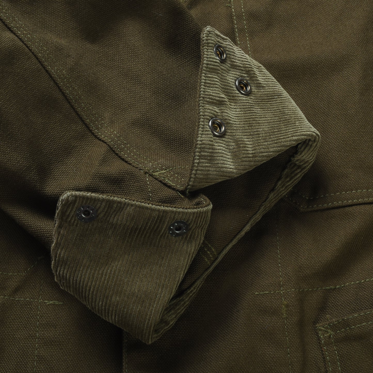 USED ENGINEERED GARMENTS COTTON CANVAS COVERALL - GREEN