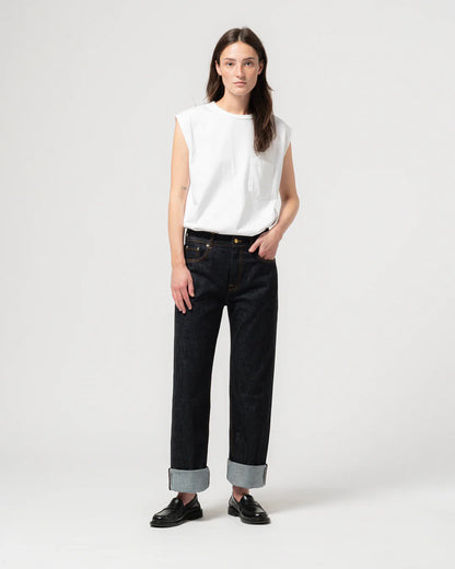 GIRLS OF DUST GEORGIA STRAIGHT SELVEDGE ECO DENIM - INDIGO BLUE