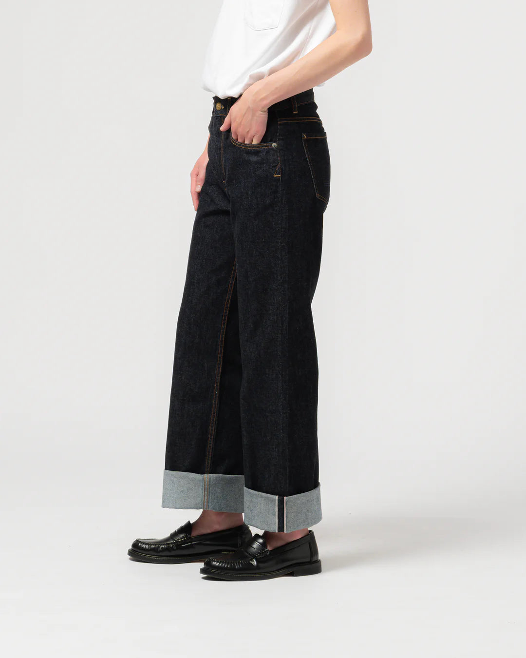 GIRLS OF DUST GEORGIA STRAIGHT SELVEDGE ECO DENIM - INDIGO BLUE
