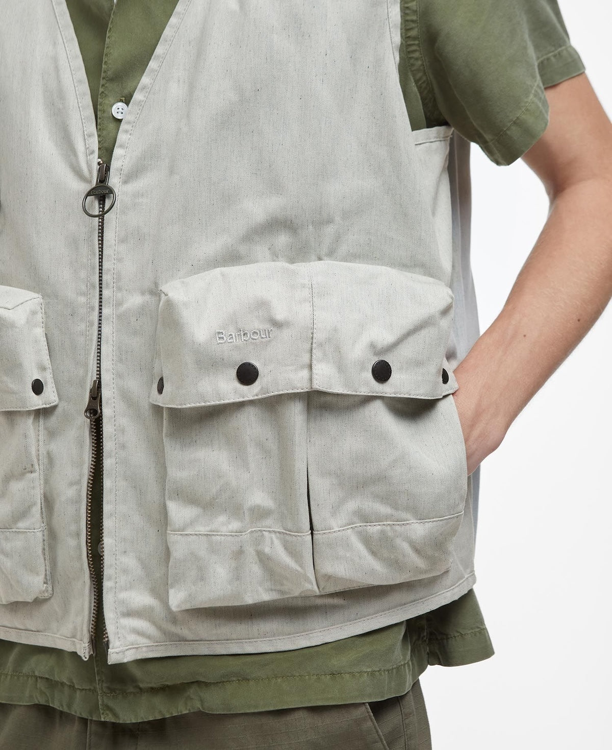 BARBOUR MODIFIED WESTMORLAND VEST - NATURAL