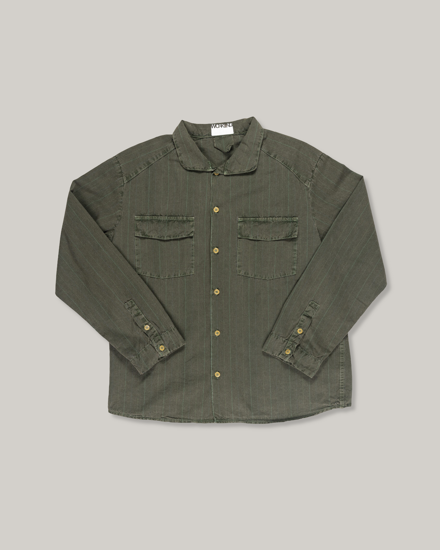 WORKING TRAP SHIRT - COTTON DOGTOOTH - TRIASSIC GREEN
